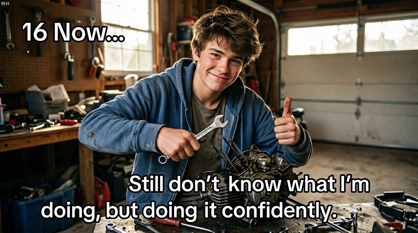 Clueless but Confident at 16 Meme