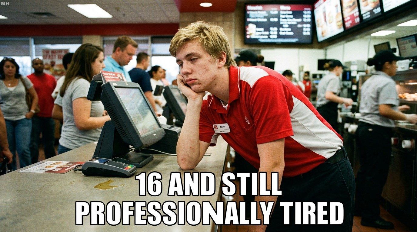 Professionally Tired at 16 Meme