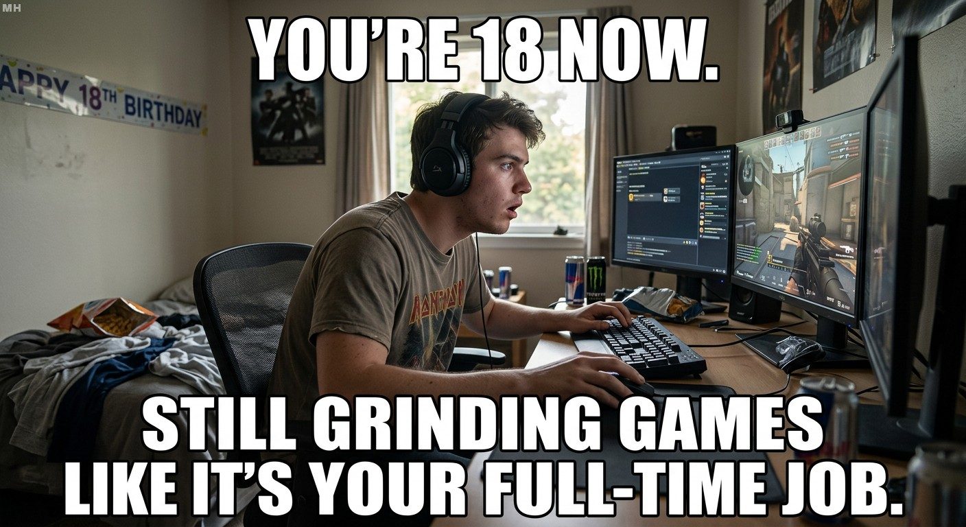 Full Time Gamer Still Meme