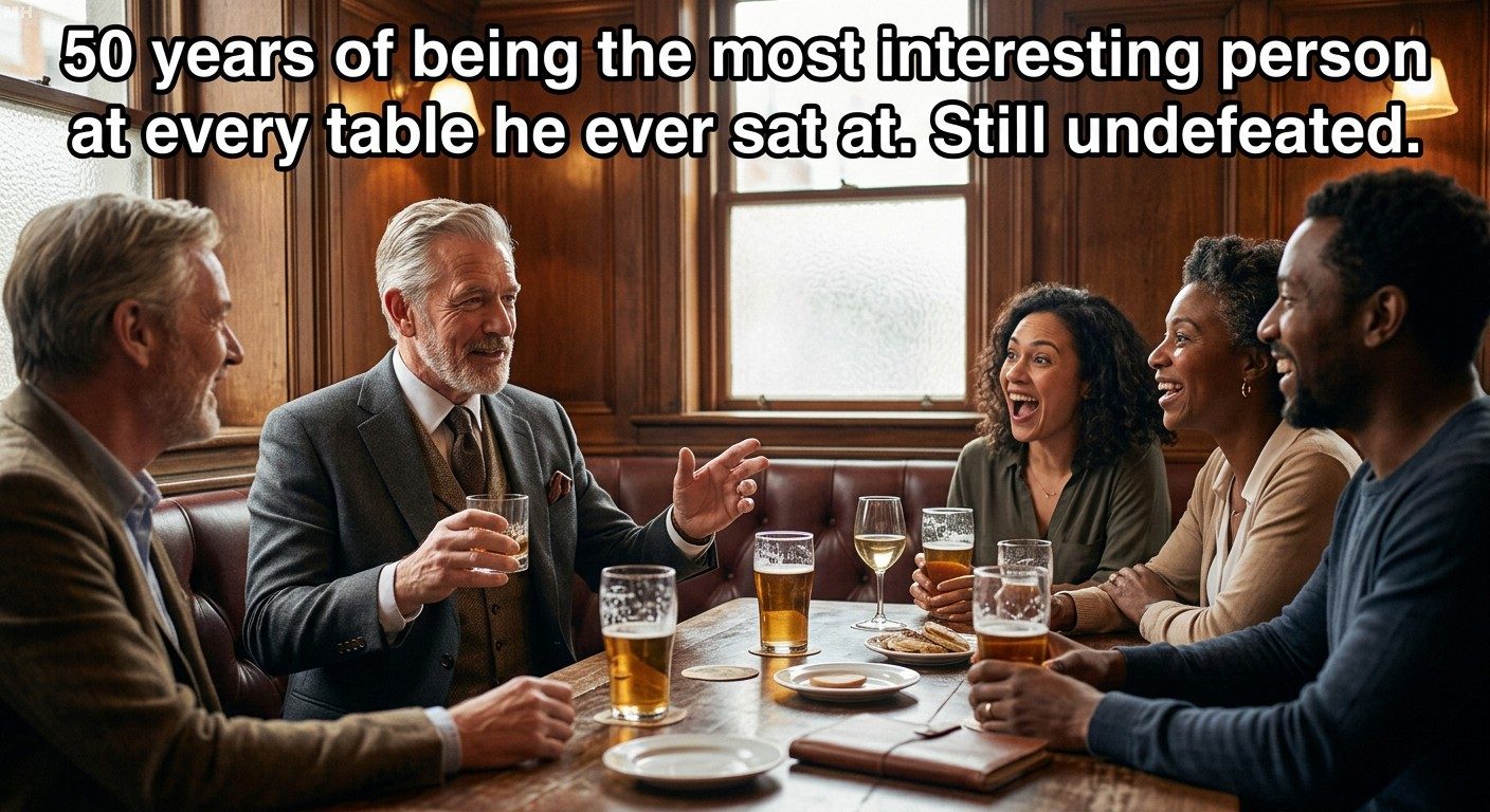 Most Interesting Person At Every Table, 50-Year Undefeated Meme