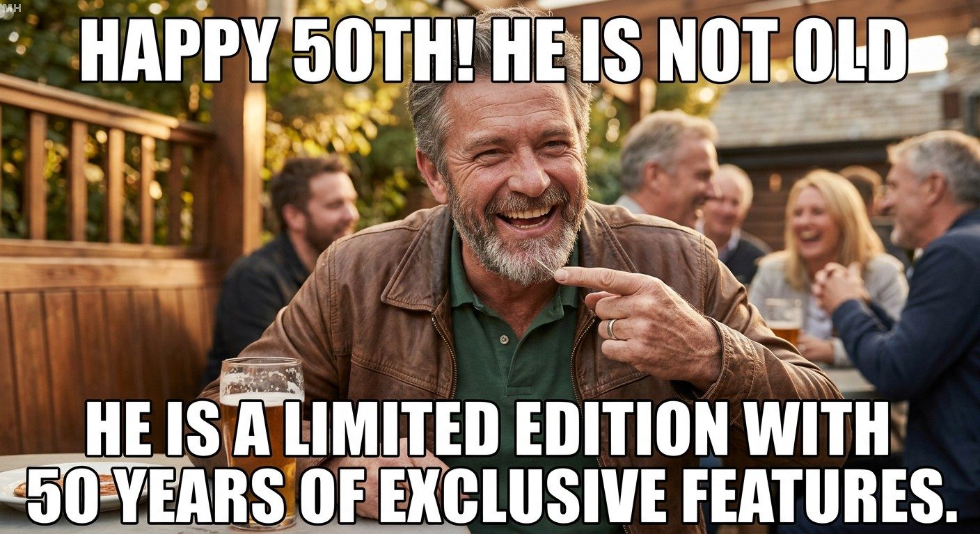 Not Old, Just Limited Edition, Men Turning 50 Meme