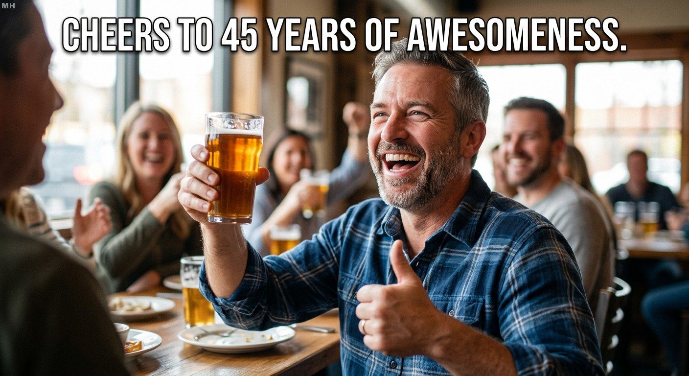 Cheers to 45 Years Meme