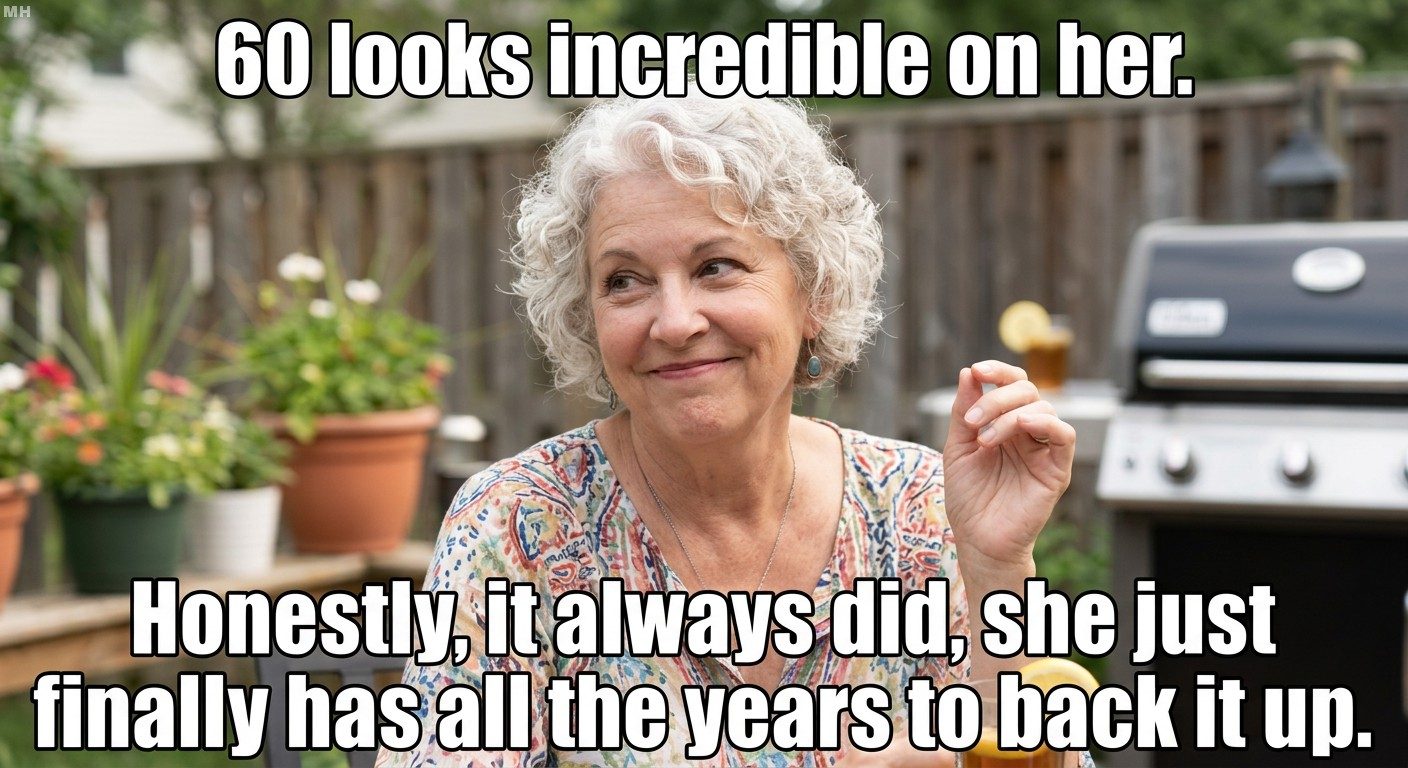60 always looked incredible on her meme