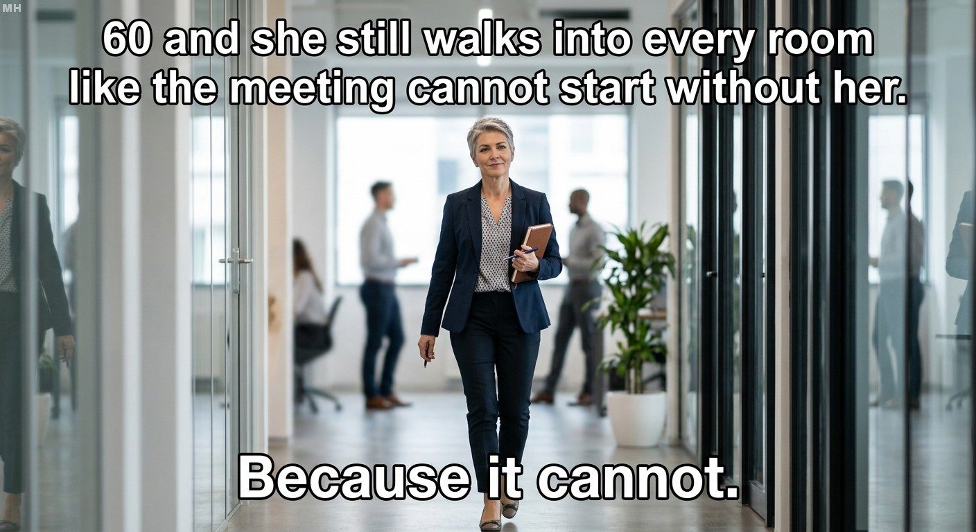 Meeting cannot start without her meme