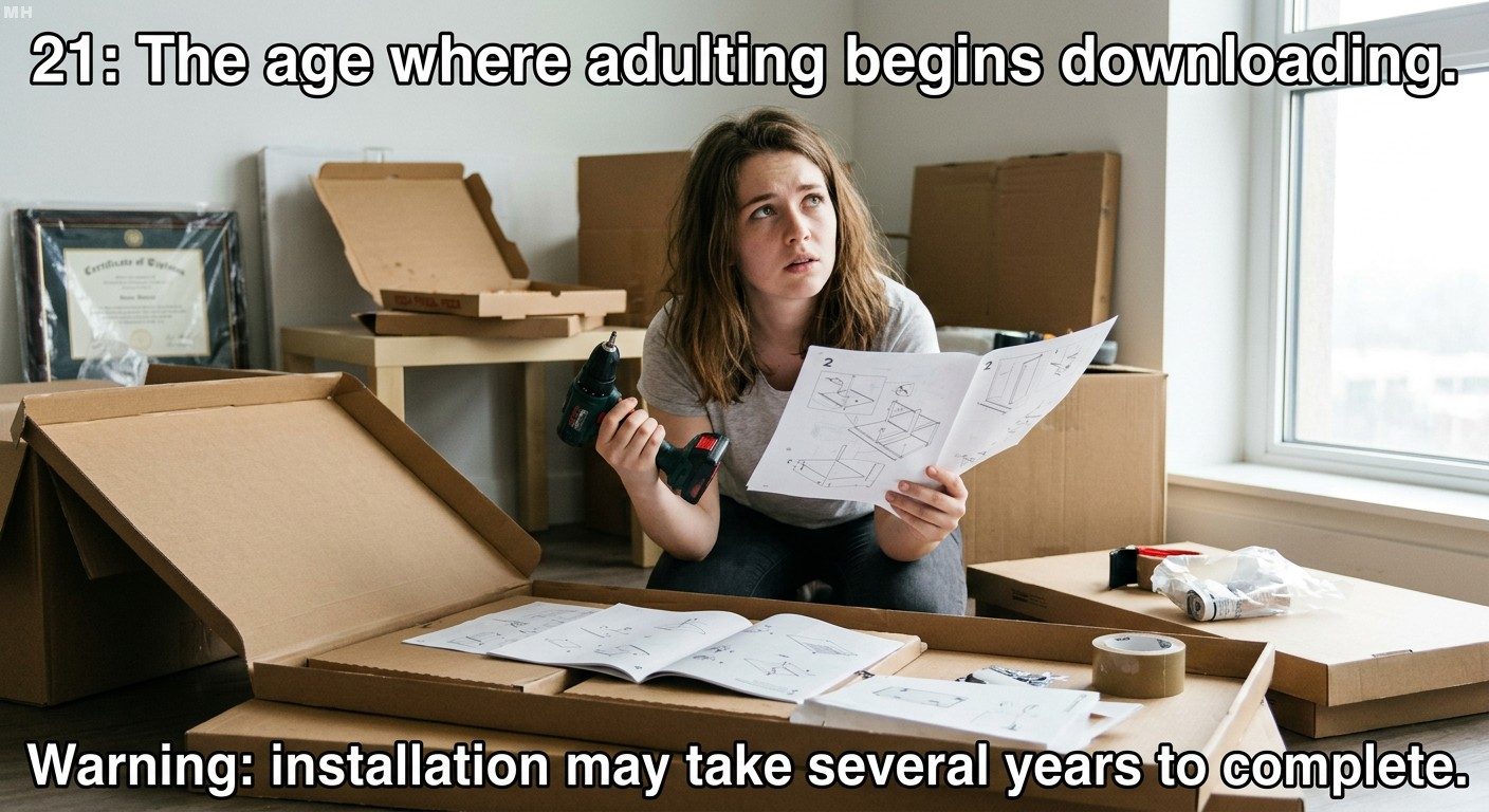 Adulting download still loading meme