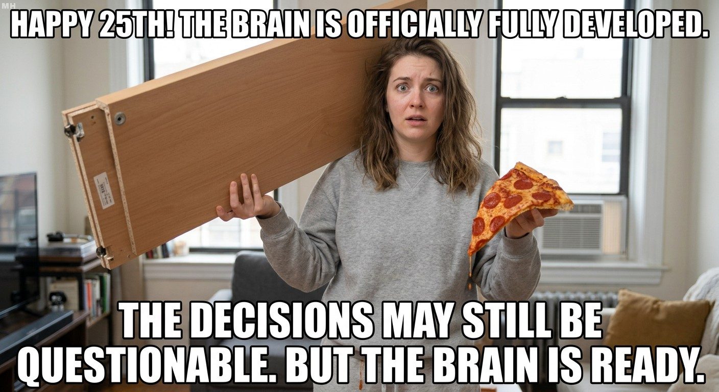 Brain developed, decisions questionable meme