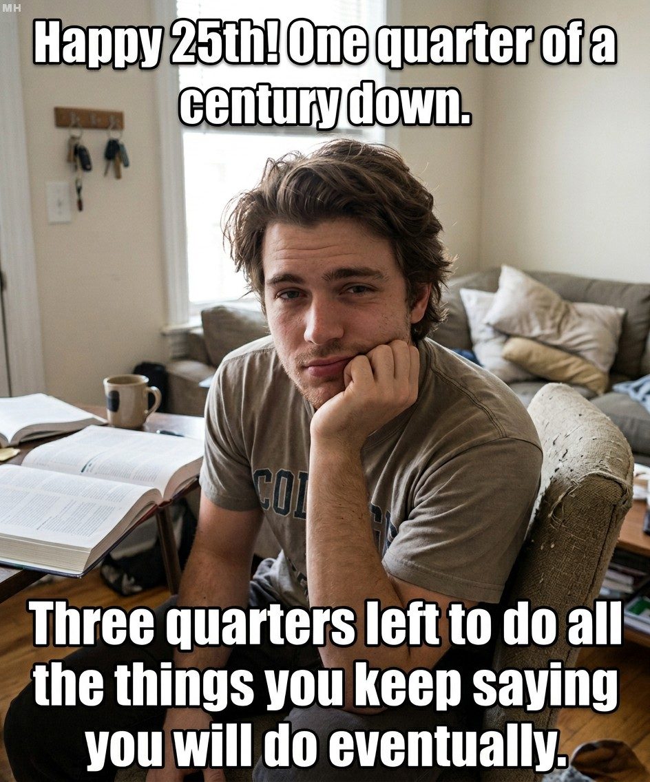 Three quarters left of eventual plans meme