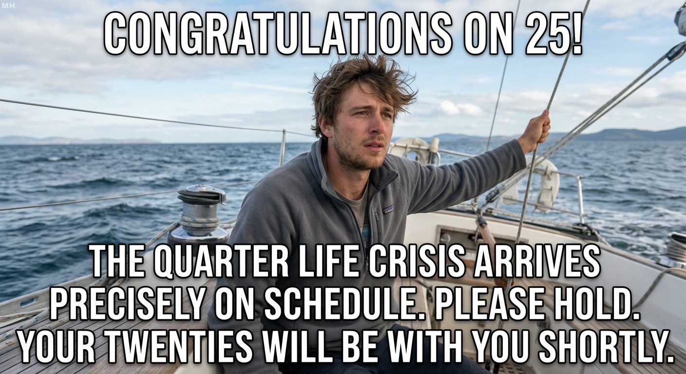 Crisis arriving on delivery schedule meme