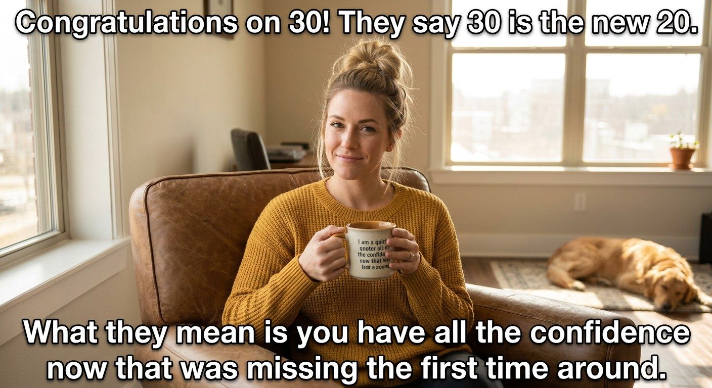 30 is the new 20, confidence edition meme