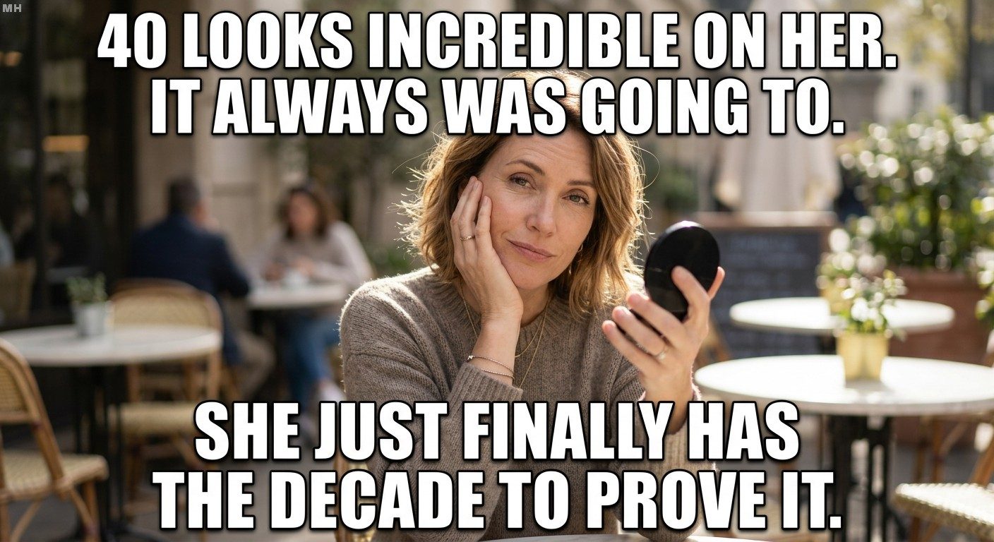 40 looks incredible on her meme