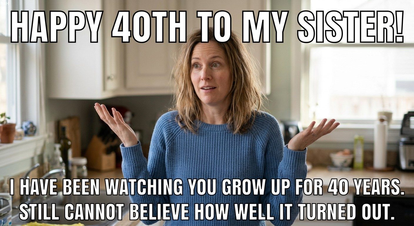 Watching you grow up for 40 years meme