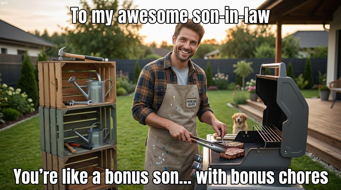 “Bonus Son With Bonus Chores” Son-in-Law Birthday Meme
