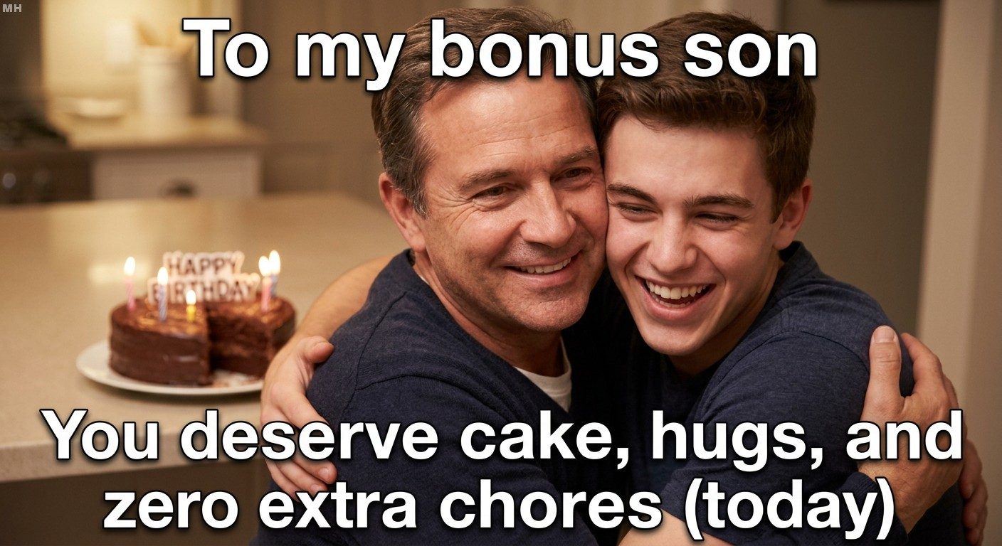 “Cake, Hugs, Zero Extra Chores Today” Birthday Meme