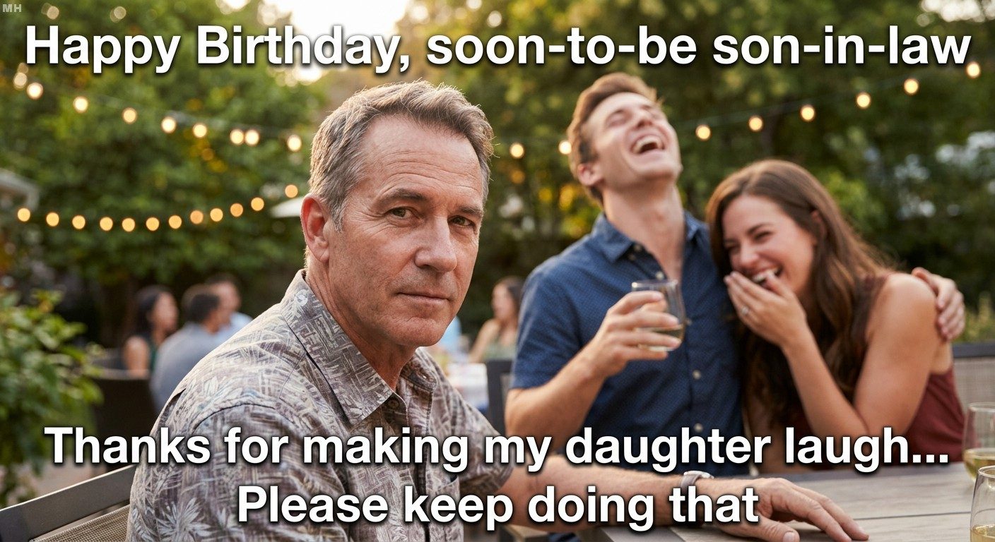 “Keep Making My Daughter Laugh” Birthday Meme