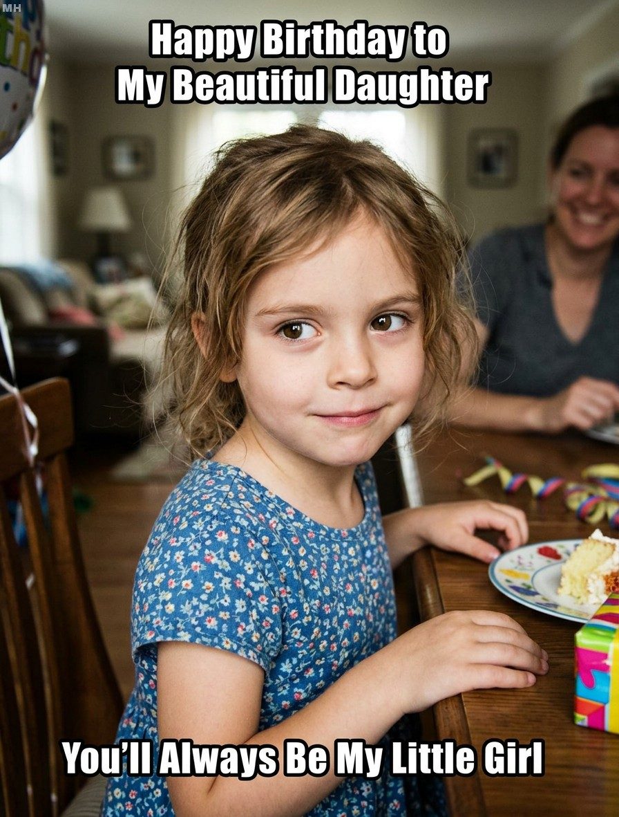 “You’ll Always Be My Little Girl” Forever-Young Birthday Meme