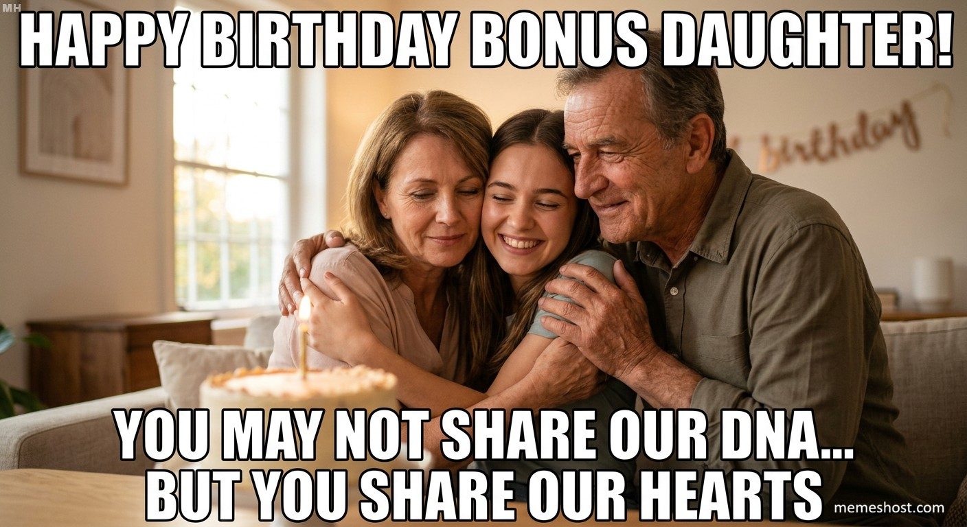 “Share Our Hearts, Not Our DNA” Blended Family Birthday Meme