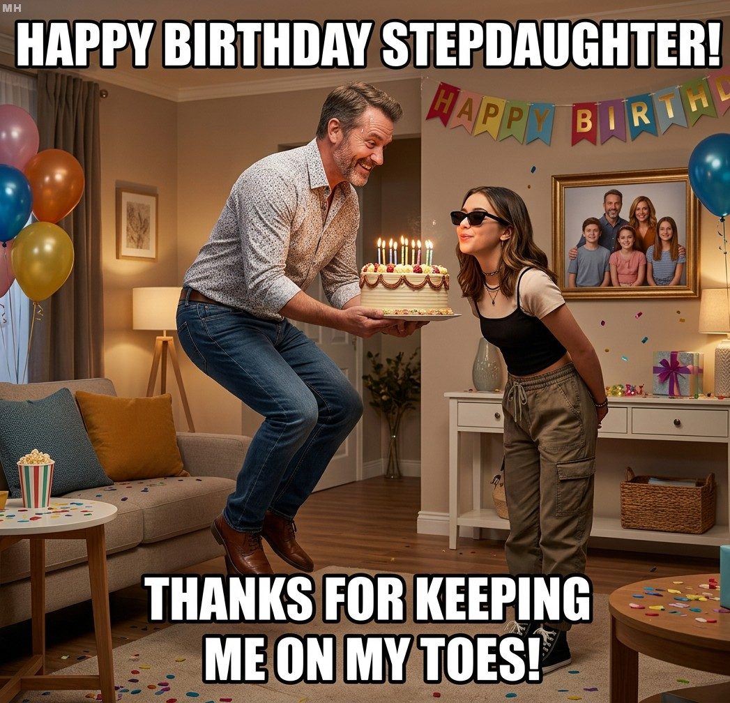 “Thanks for Keeping Me on My Toes” Stepdaughter Energy Meme
