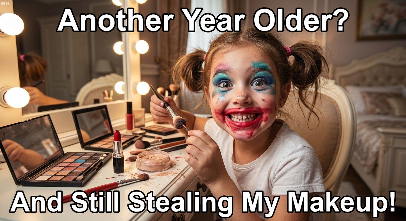 “Still Stealing My Makeup” Daughter Birthday Meme