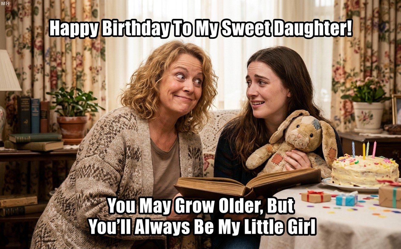 “You’ll Always Be My Little Girl” Mom Version Birthday Meme