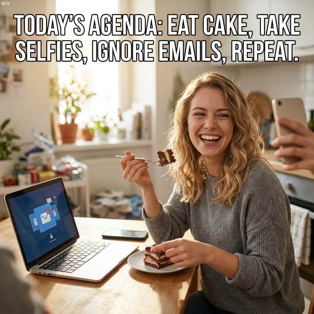 Cake First, Emails Never Meme