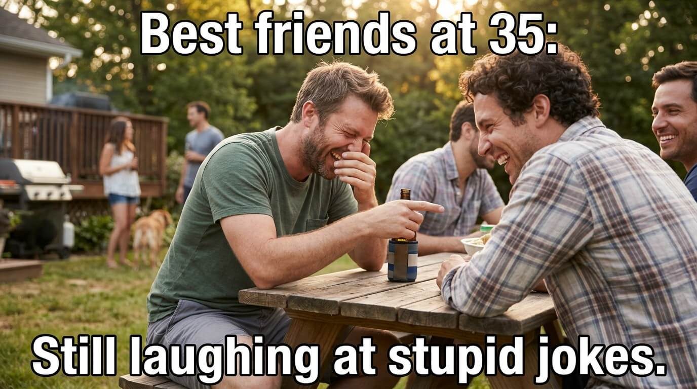 Still Laughing At Stupid Jokes Meme