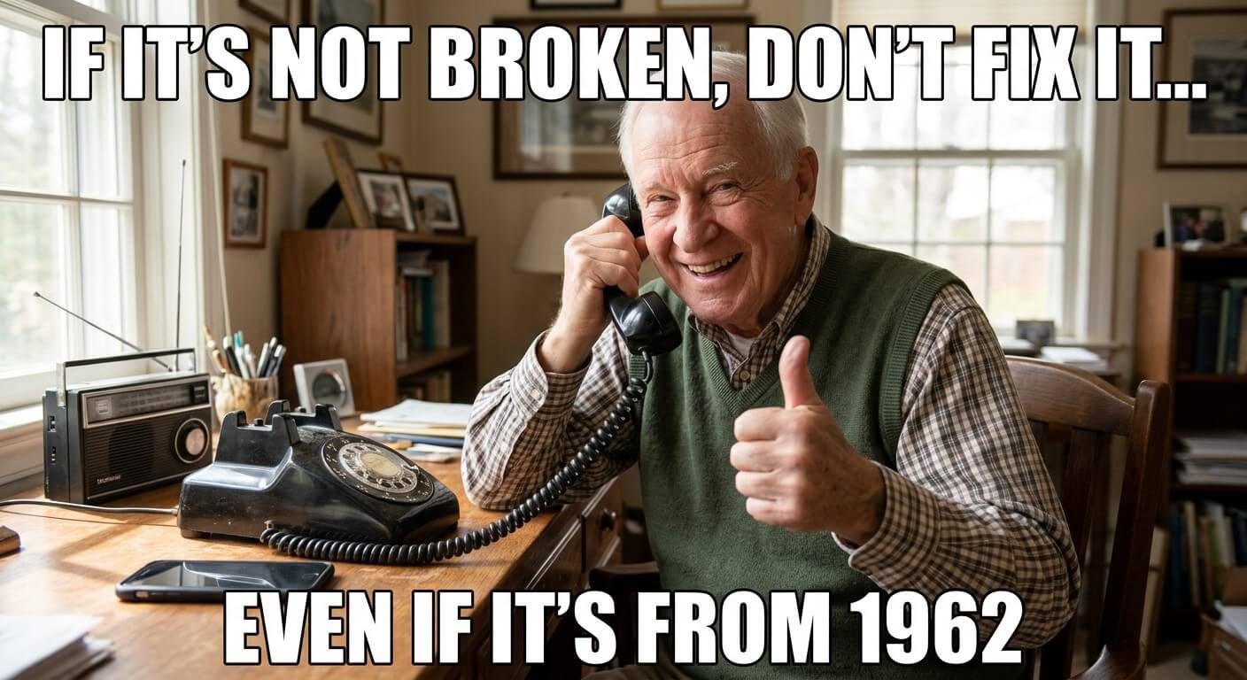 If It's Not Broken Grandpa Logic Meme