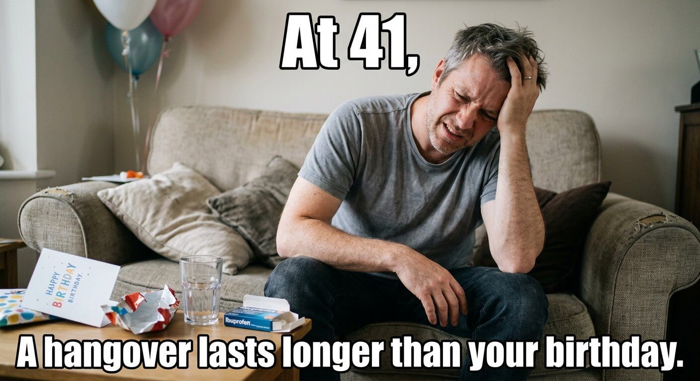 Hangover Outlasts Birthday Meme