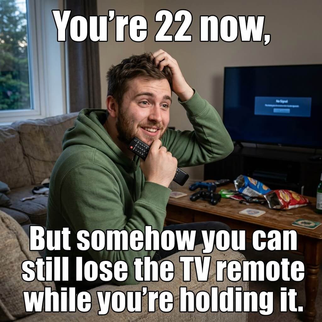 Lost Remote in Hand Meme