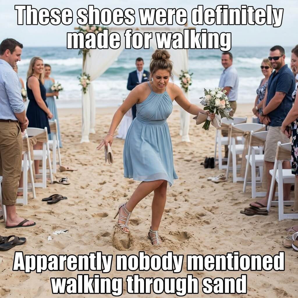 Dress Shoes Sinking in Sand Meme