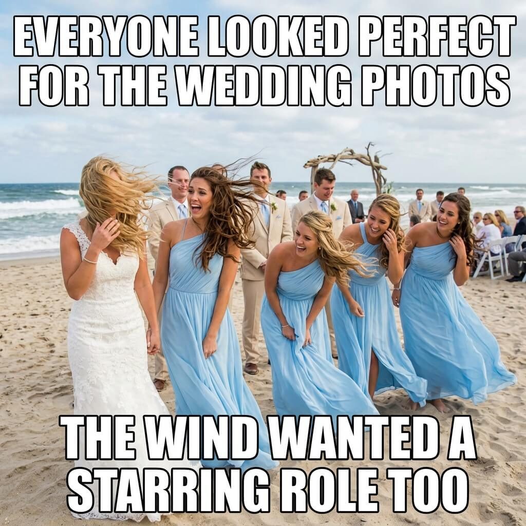 Windswept Wedding Photo Meme