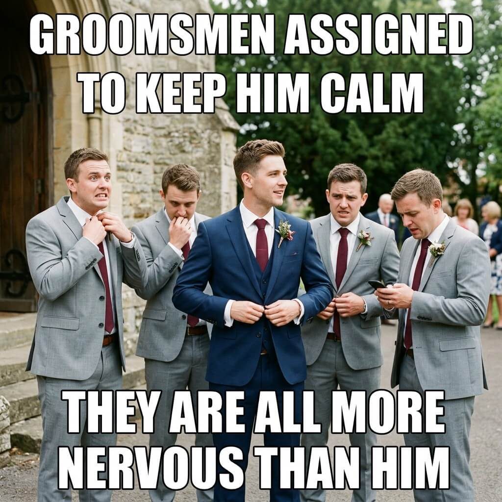 Nervous Groomsmen Duty Meme