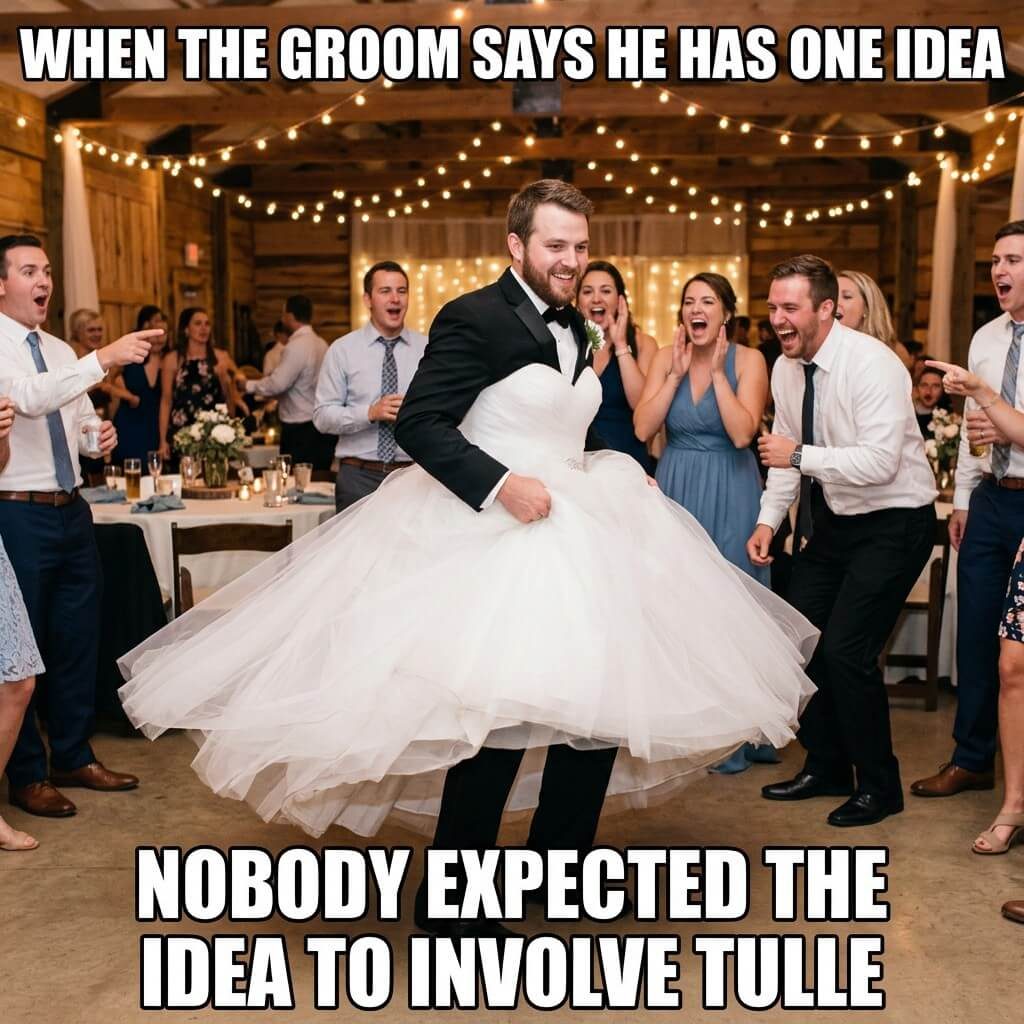 Groom Tulle Tangent Meme
