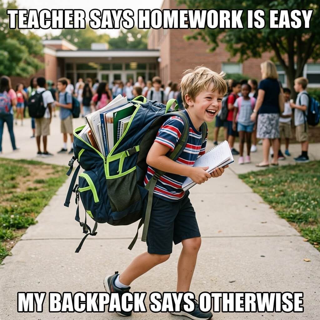Backpack Weighs A Ton Meme