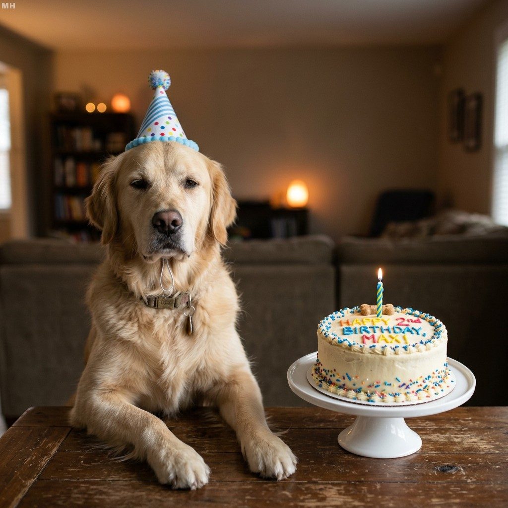 Dog With Birthday Cake