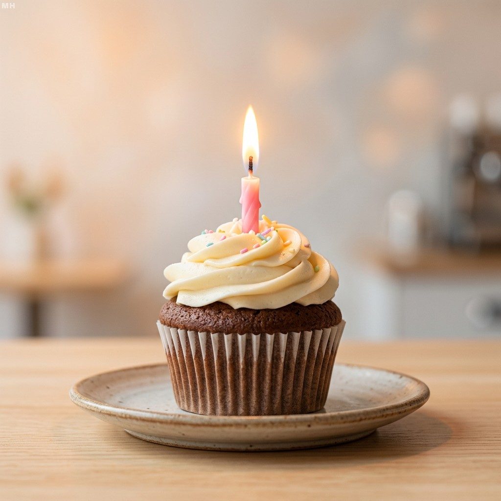 Single Cupcake With Candle