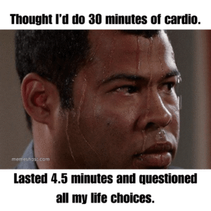 person sweating heavily