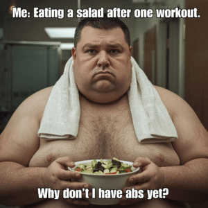 Me eating a salad after one workout.
