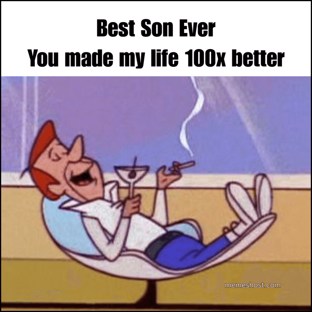 cartoon character smoking and laughing on chair