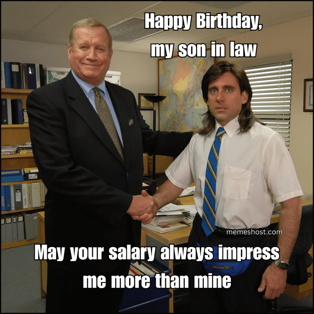 boss and executive handshaking in office