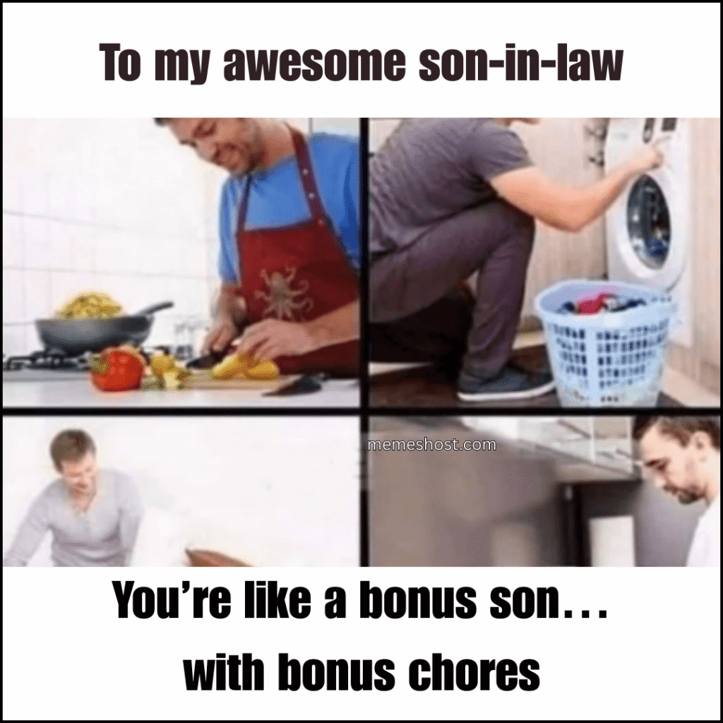 four different man doing house chores