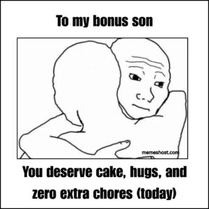 two cartoon characters hugging each other