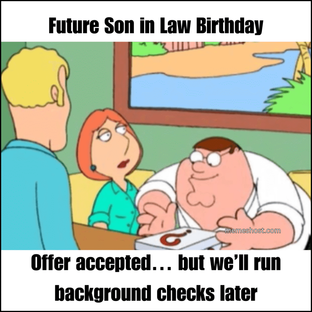 Family guy character Peter Griffin leaning on table and try to secure unknown papers