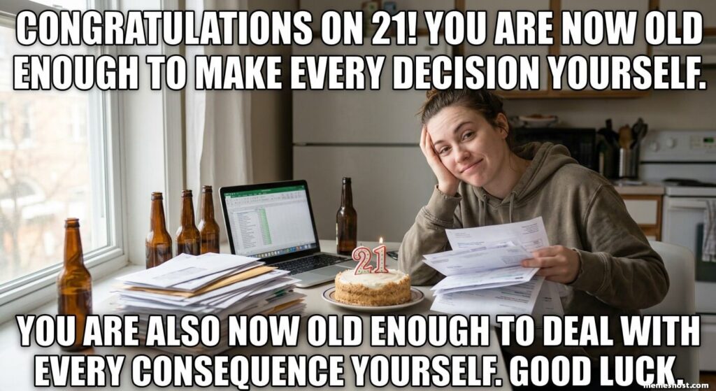 Rude and Hilarious 21st Birthday Meme